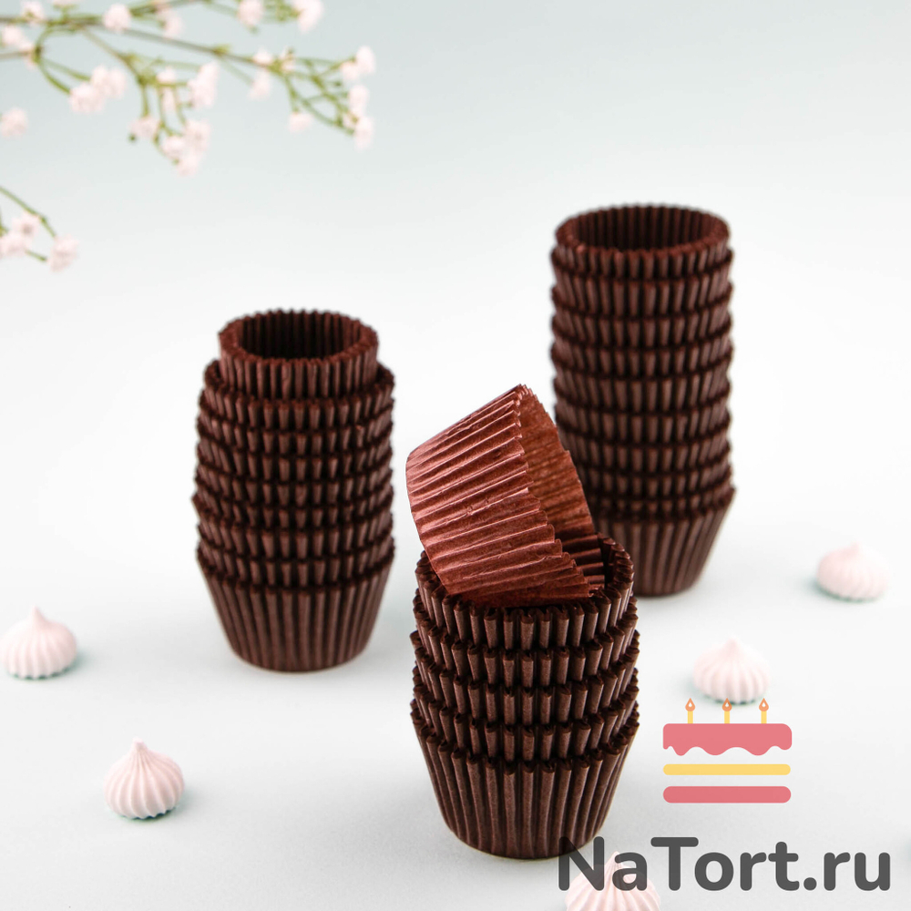 Капсулы бумажные Коричневые 43x30 мм, 500 шт