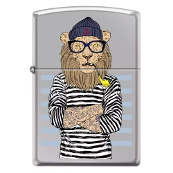 Зажигалка Zippo 250 Лев-моряк, High Polish Chrome