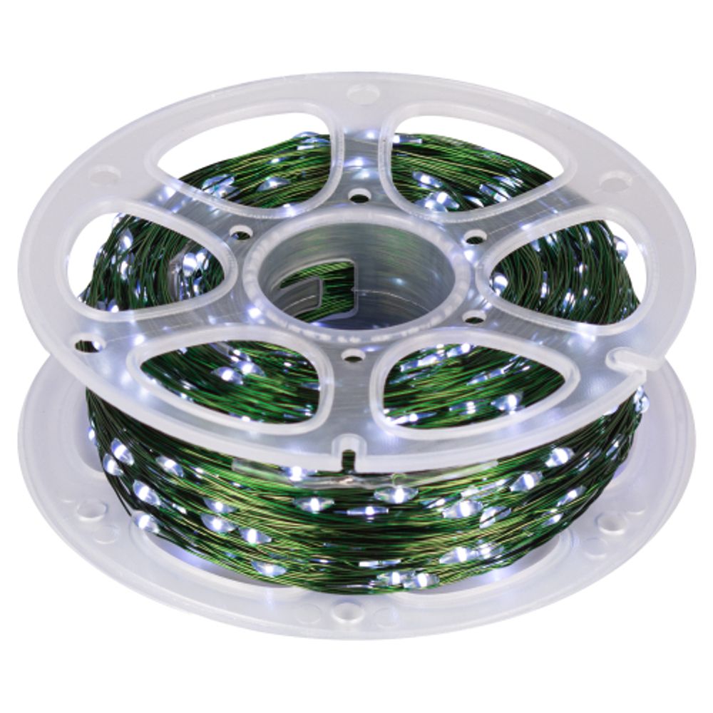 Светодиодная новогодняя гирлянда ЭРА ENIN-1000W нить холодный свет 100 м 1000 microLED IP44 220В | Гирлянды