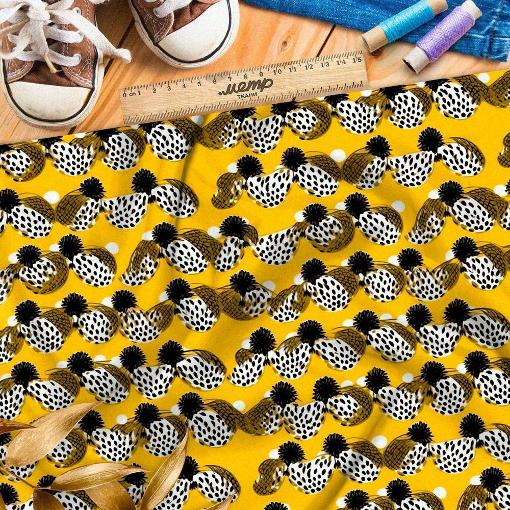 Ткань премиум Оксфорд 600D золотистые каскады мыслей