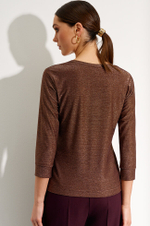 22731 Джемпер женский (коричнево-золотистый)