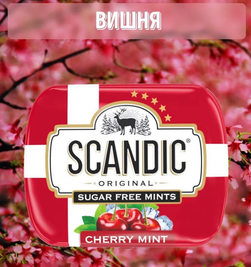 Конфеты SCANDIC без сахара со вкусом "Вишня" 14 гр