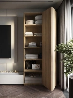 Шкаф Распашной Бежевый 101х220х52,5 SOHO Push to Move полки