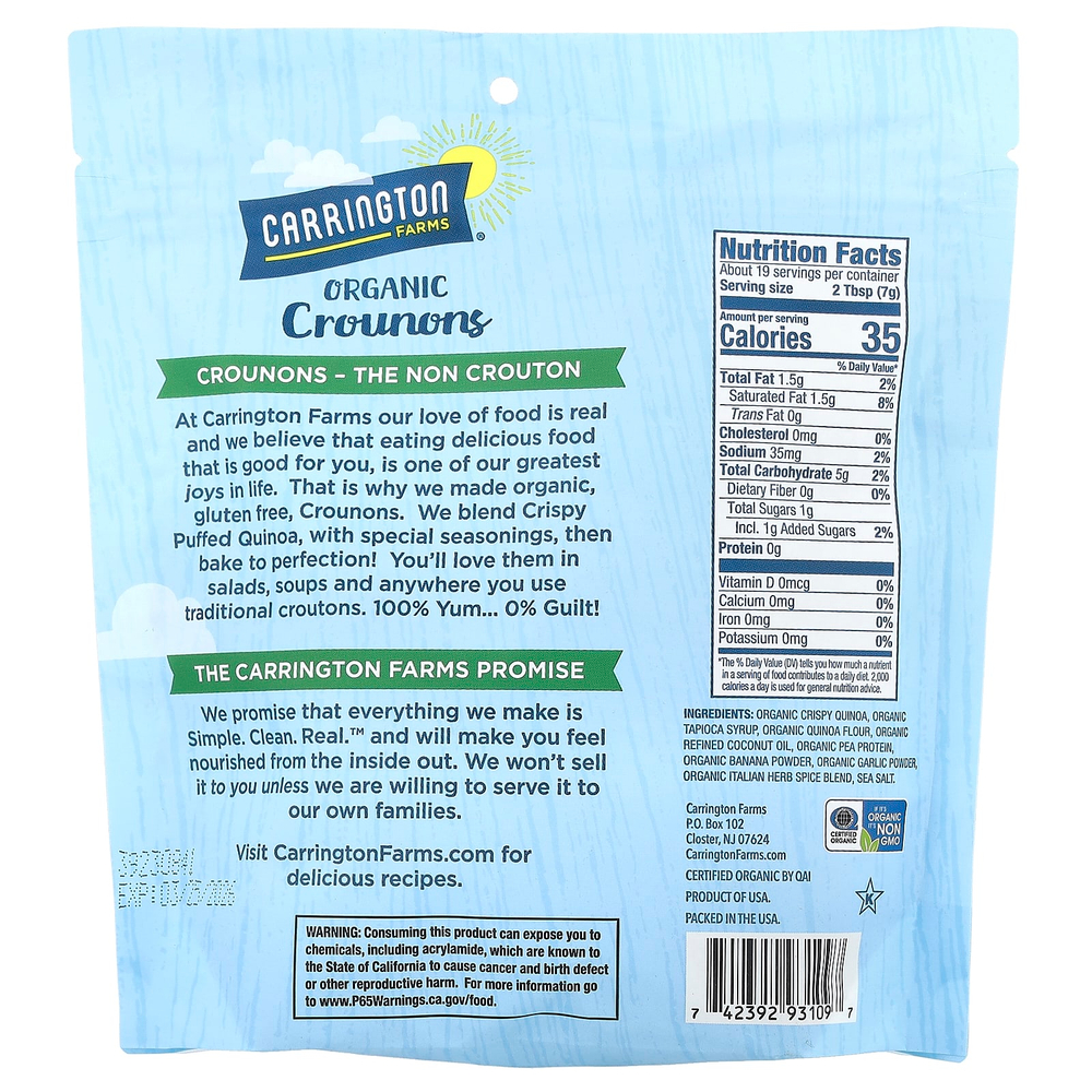 Carrington Farms, Organic Crounons, садовые травы, 134 г (4,75 унции)
