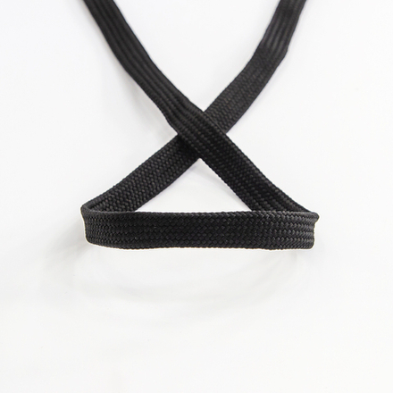 Шнур PEGA плоский, полиэстровый, цвет черный, 10 мм, 25 м (10013160/150223/3069969/1_Чехия)