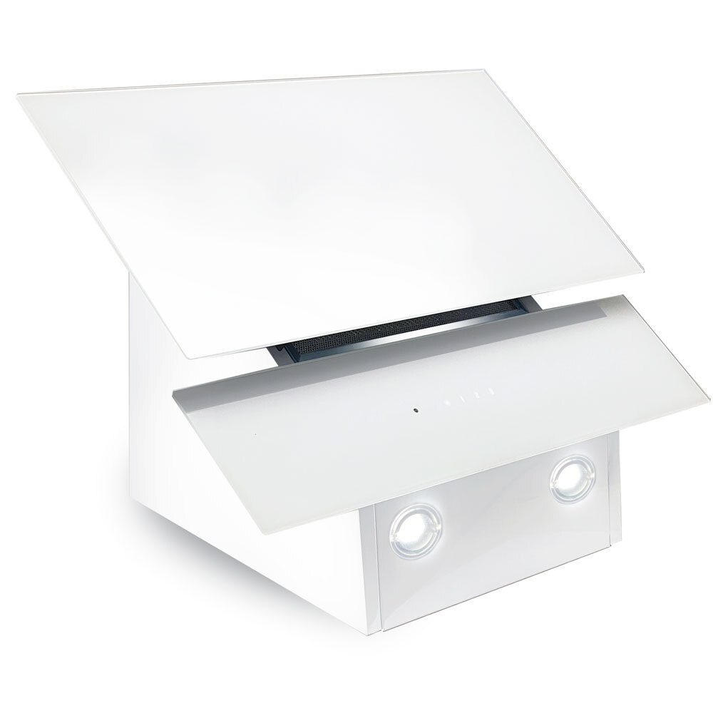 Вытяжка наклонная Ginzzu HKH-215 белое стекло 650м3/час, сенсорное управление, пульт