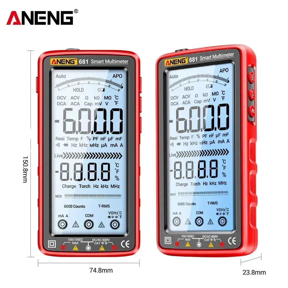 Мультиметр Aneng 681, интеллектуальный автоматический цифровой высокоточный универсальный измерительный прибор