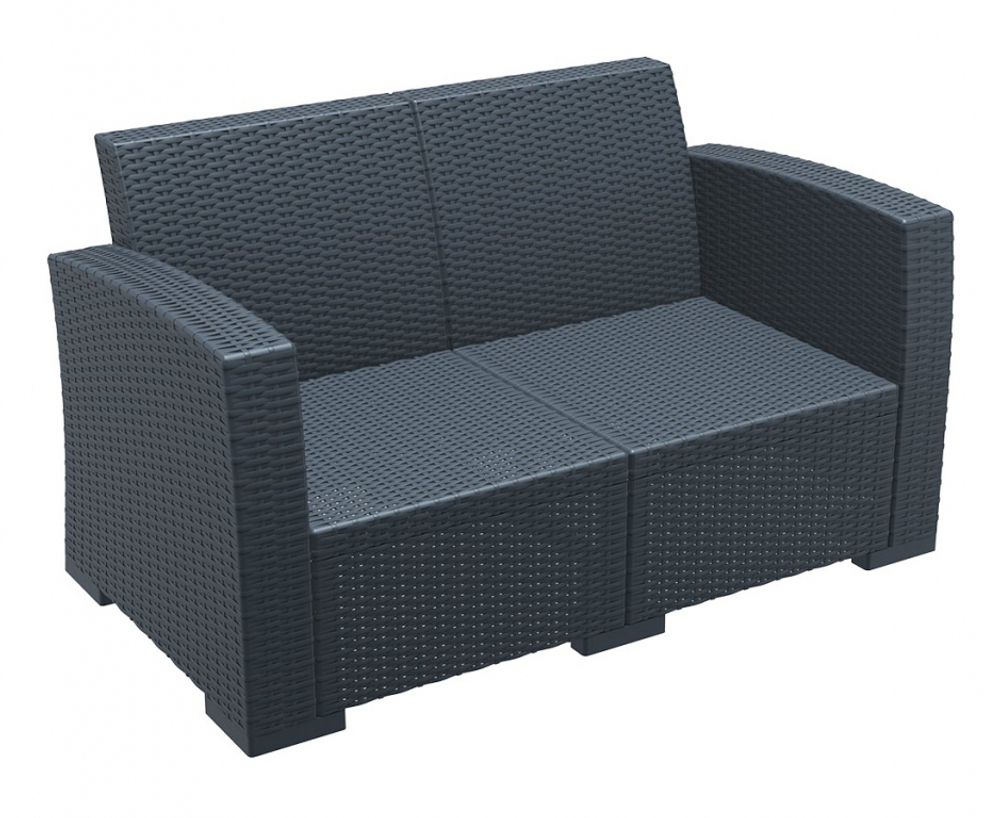 Диван пластиковый плетеный двухместный с подушками Monaco Lounge