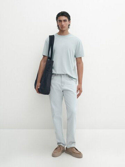 Massimo Dutti Футболка из 100% хлопка, голубой