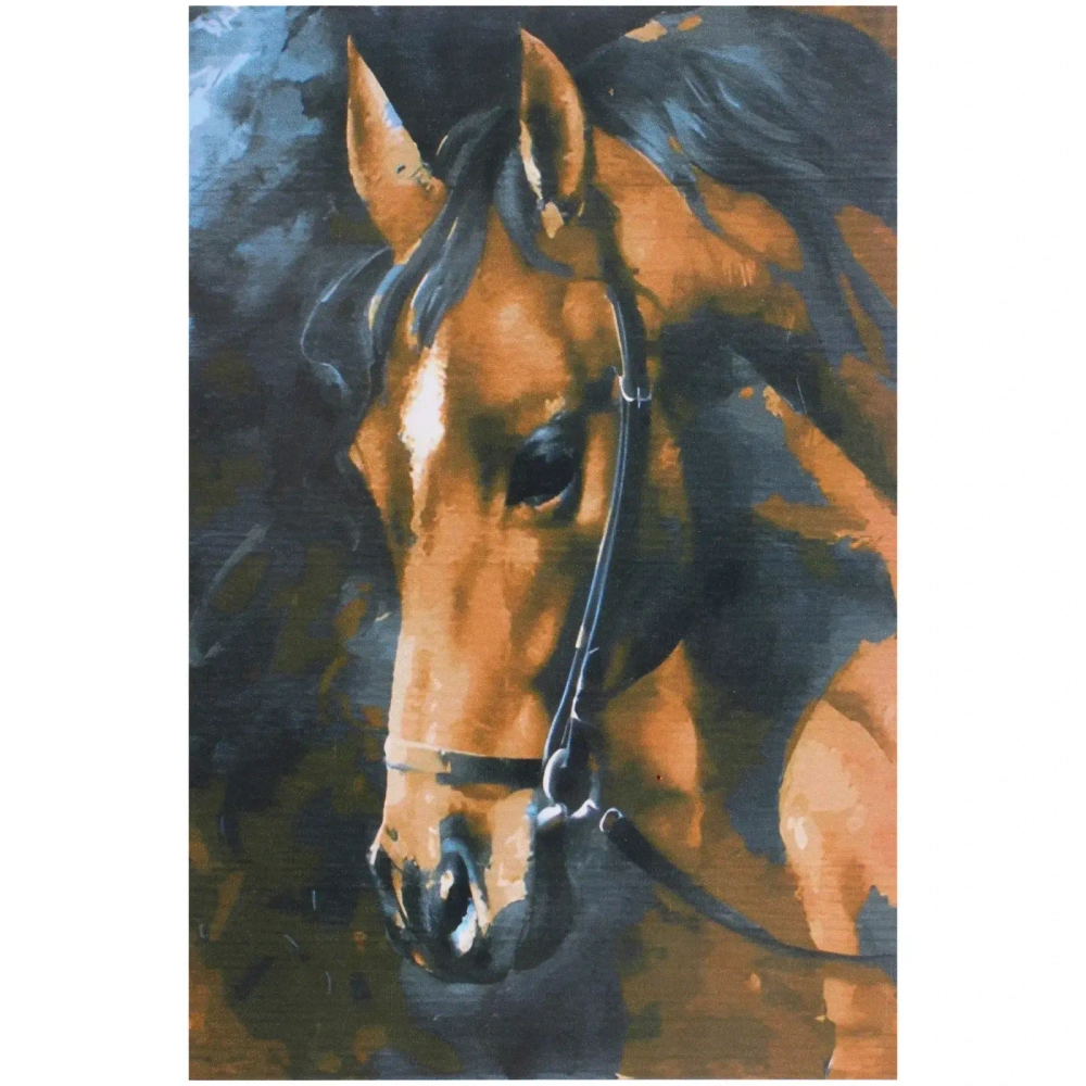 Алмазная мозаика на подрамнике с полным заполнением «МИР ЯРКИХ КРАСОК», Гнедая, 20*30 см