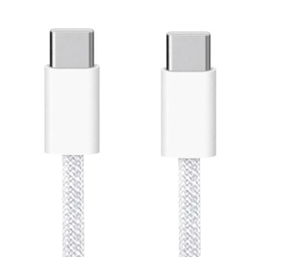 Кабель USB "WALKER" C860, (2 метра), 65W, Type-C-Type-C, поддержка PD, нейлон, белый