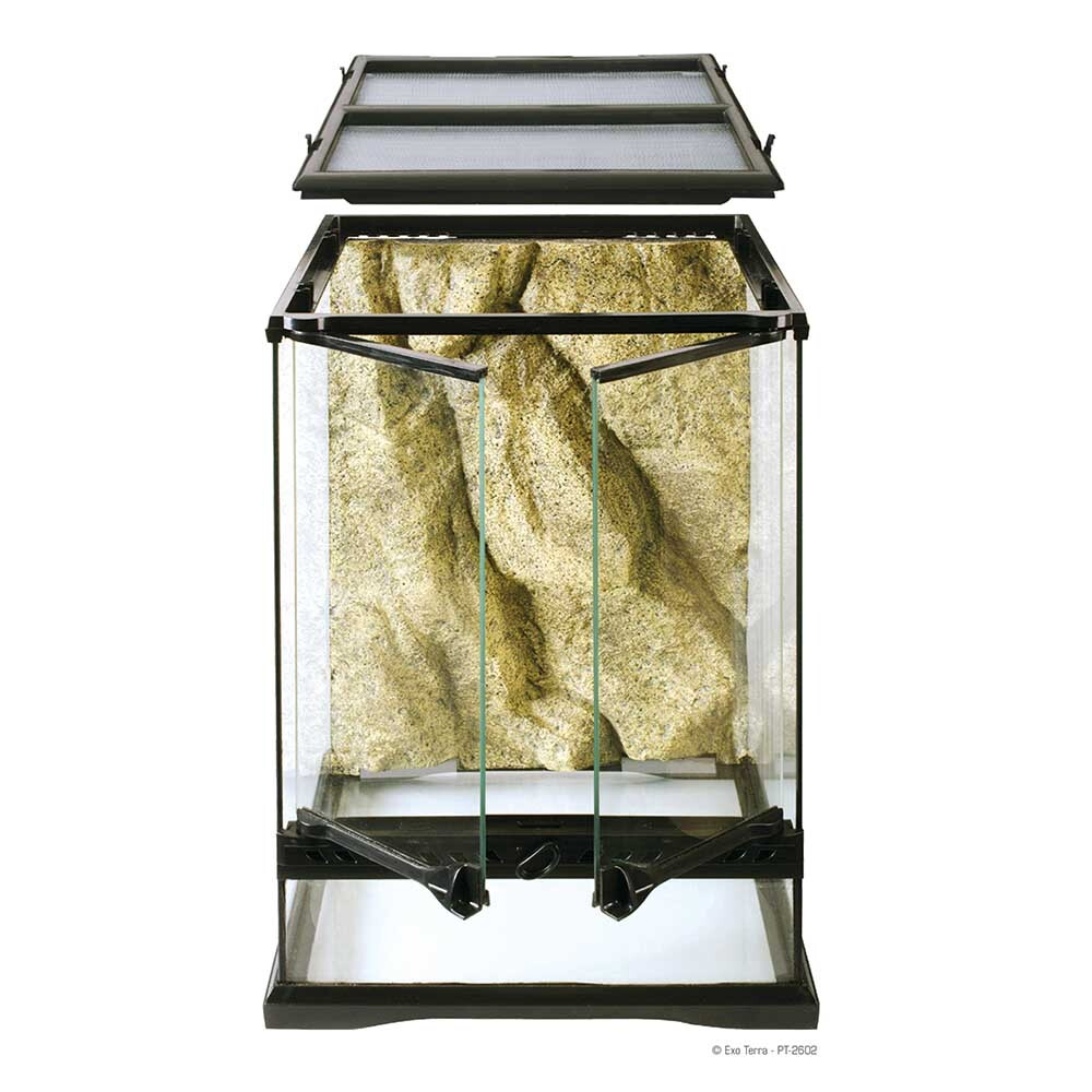 Hagen Exo Terra Terrarium Mini/Tall - террариум из стекла 30х30х45см с дверцами, покровной сеткой и декоративным фоном