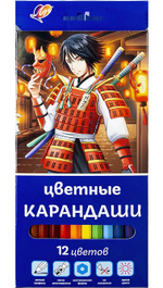 Карандаши цветные шестигранные 12 цв., синяя уп. "Аниме" (Луч)
