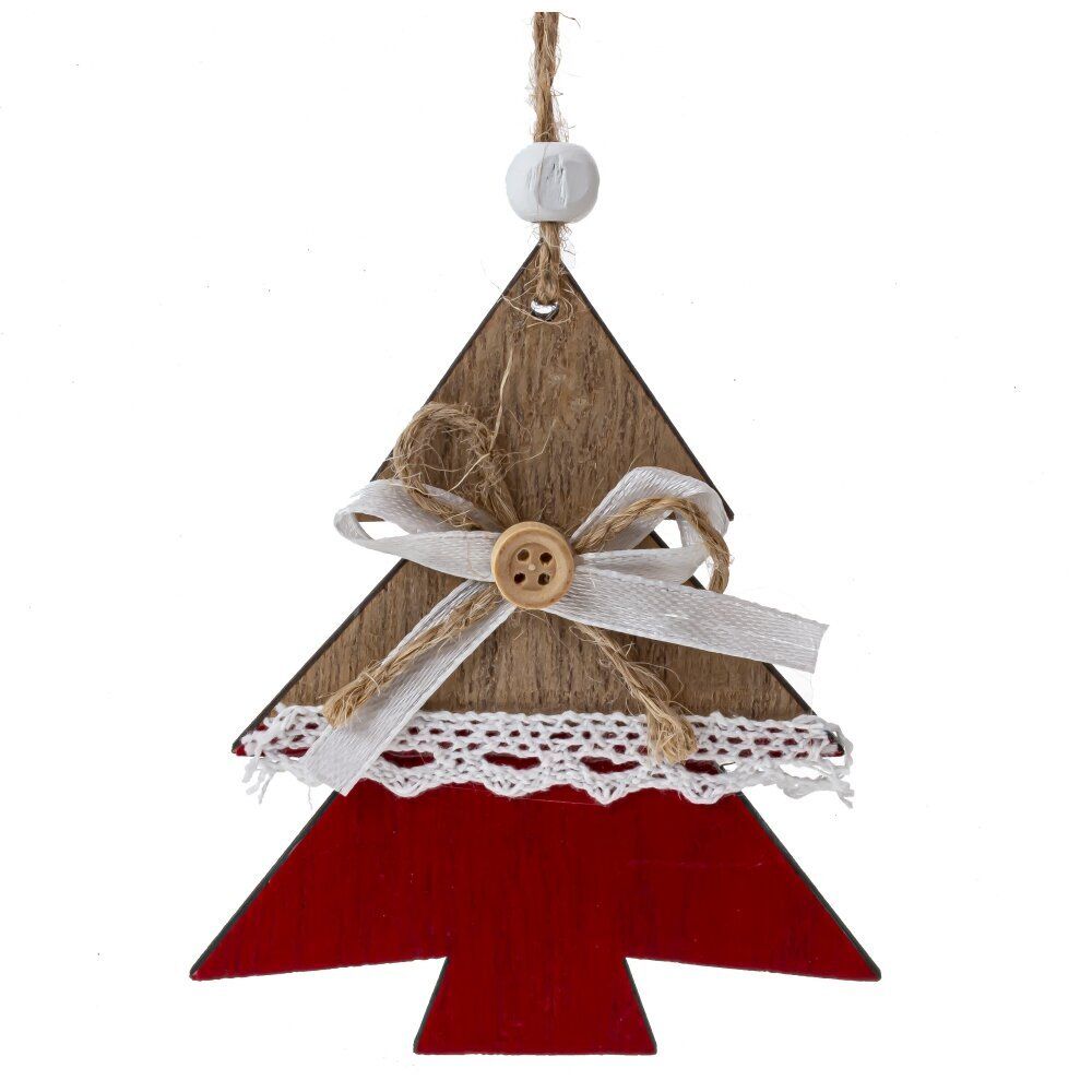 GAEM Изделие декоративное подвесное "Ангел/Ёлка/Звезда", L9 W1 H11,5 см, 3в.