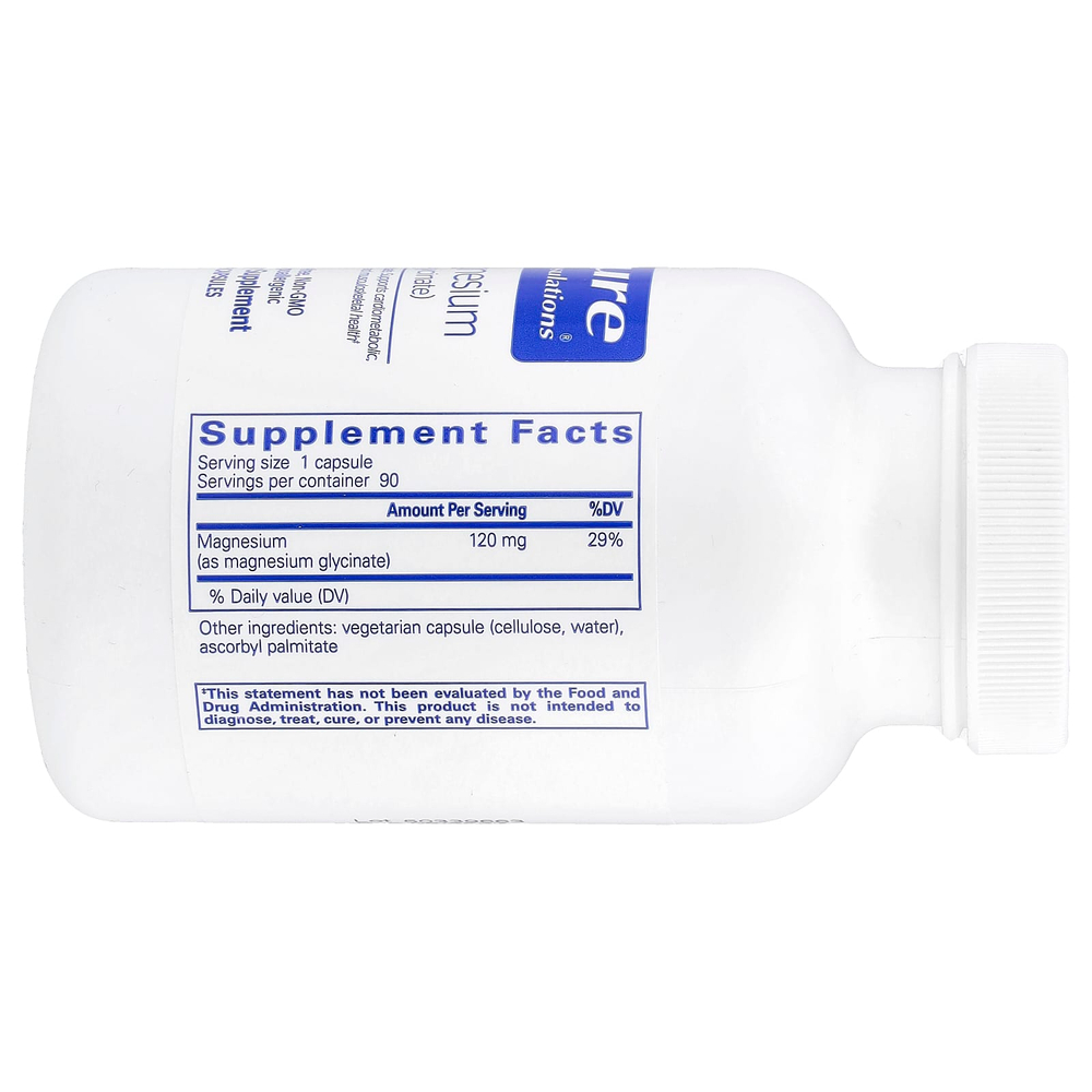 Pure Encapsulations, Магний (глицинат), 120 мг, 90 капсул