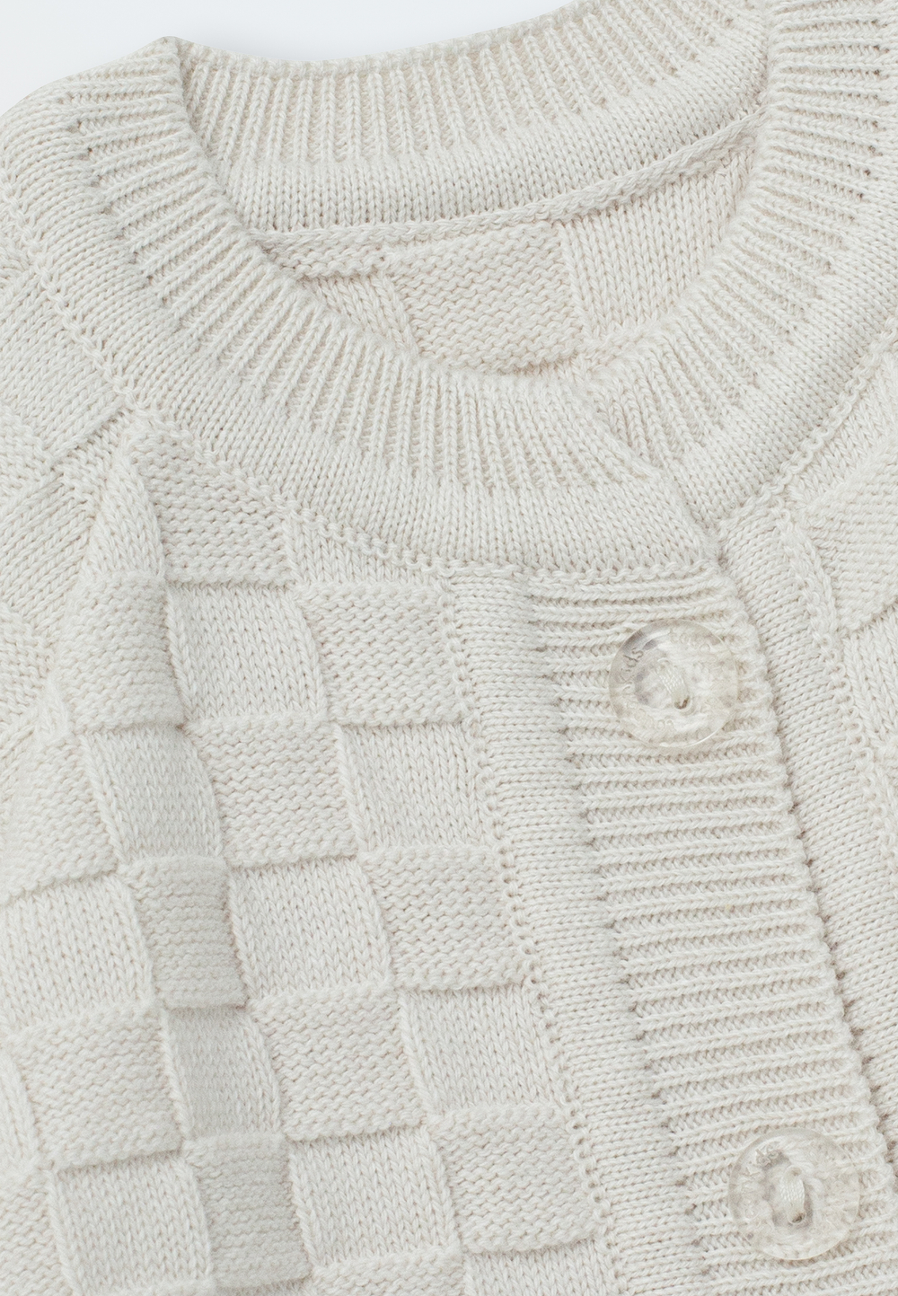 Песочник вязаный клетка (молочный)