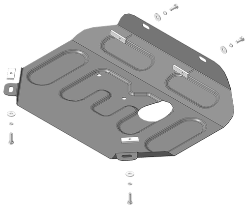 Защита картера двигателя, КПП. 2 мм, Сталь для Renault Megane I 1995-2003, Motodor.71707