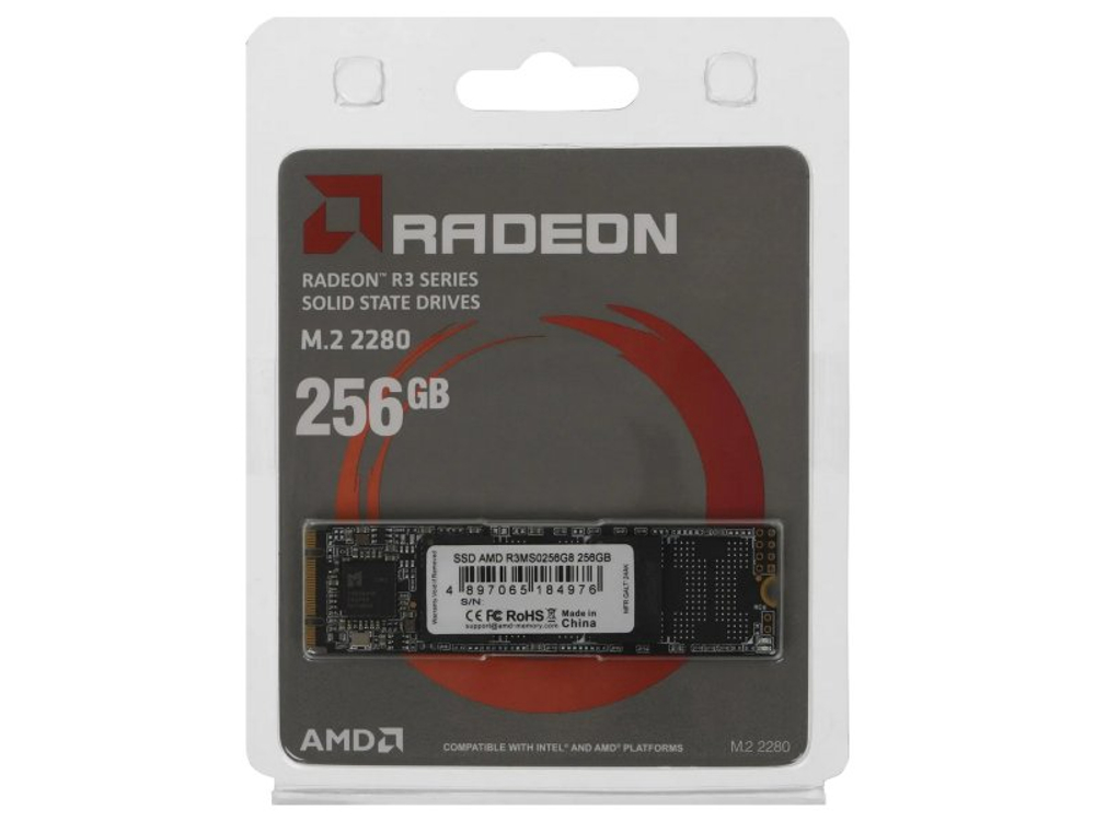 SSD накопитель AMD Radeon 256ГБ, M.2 2280, SATA, [R3MS0256G8]