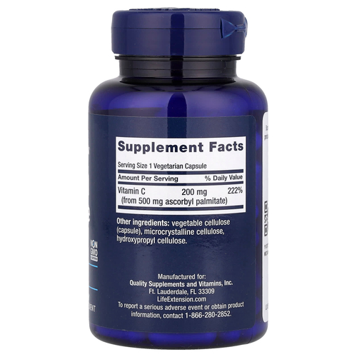 Life Extension, аскорбил пальмитат, 500 мг, 100 вегетарианских капсул