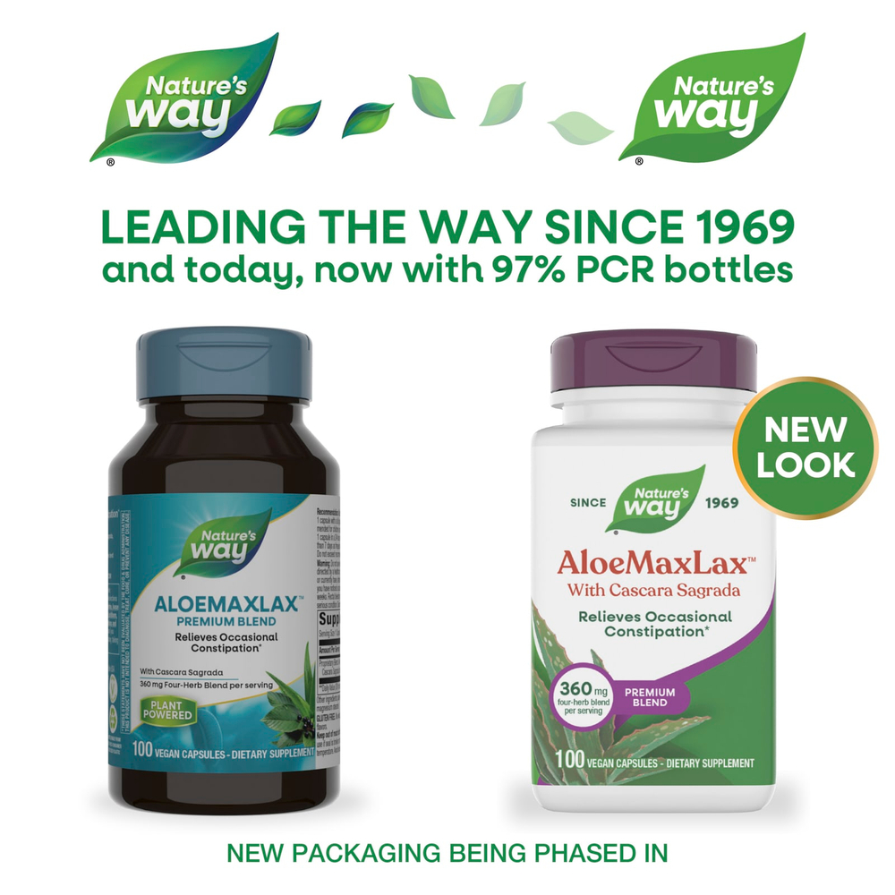 Nature's Way, AloeMaxLax™ с каскара, 100 веганских капсул