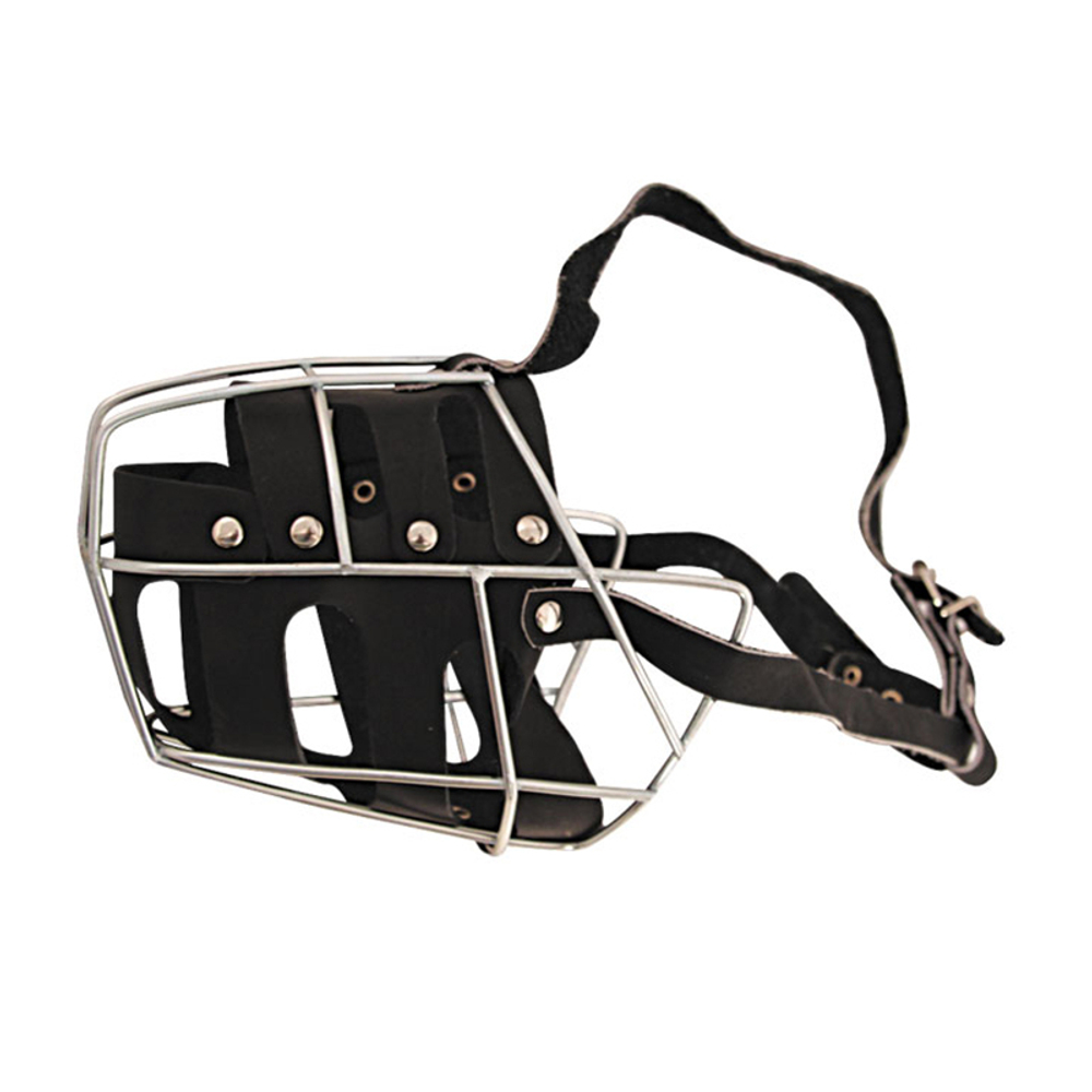 Намордник металлический "Овчарка-сука" с кожаным вкладышем, 170*110*135мм, Gamma