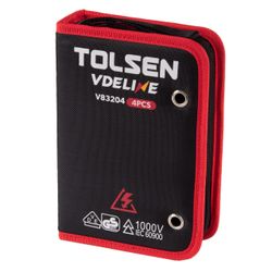 TOLSEN (TTV83204) Набор пассатижей и бокорезов диэлектрических, 4 предмета, в футляре на молнии