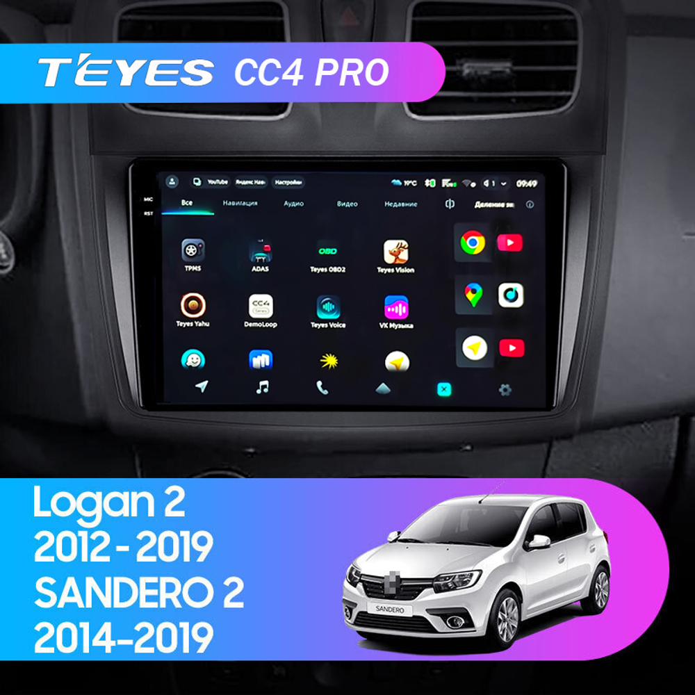 Teyes CC4 Pro 9" для Renault Sandero 2014-2019