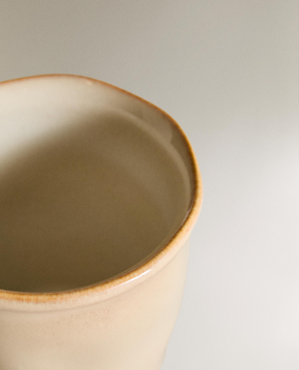 Zara Home чашка из каменной керамики, цвет кремовый, 12 см