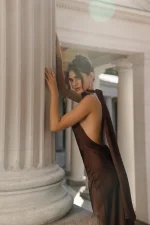 Платье LINDA, Коричневый