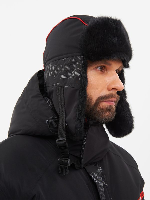 Шапка ушанка зимняя Reflect ткань Reflex Membrane цвет Чёрный иск. мех Норка