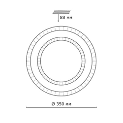 2041/DL PALE SN 197 Светильник пластик/белый/прозрачный LED 48Вт 3000-6300K D350 IP43 пульт ДУ FLOORS