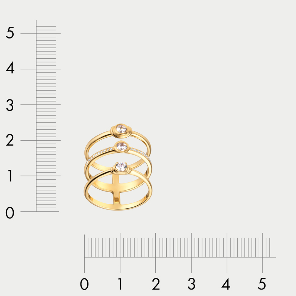 Кольцо женское из желтого золота 585 пробы с фианитами (арт. К1136-5401)