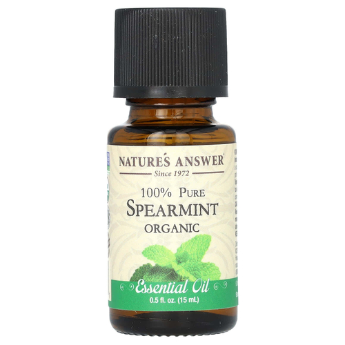 Nature's Answer, на 100% чистое органическое эфирное масло, мята колосистая, 15 мл (0,5 жидк. унции)
