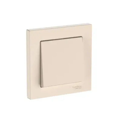 ATLASDESIGN 1-клавишный ВЫКЛЮЧАТЕЛЬ, сх.1, 10АХ, в сборе, быстрозажим. клем., БЕЖЕВЫЙ