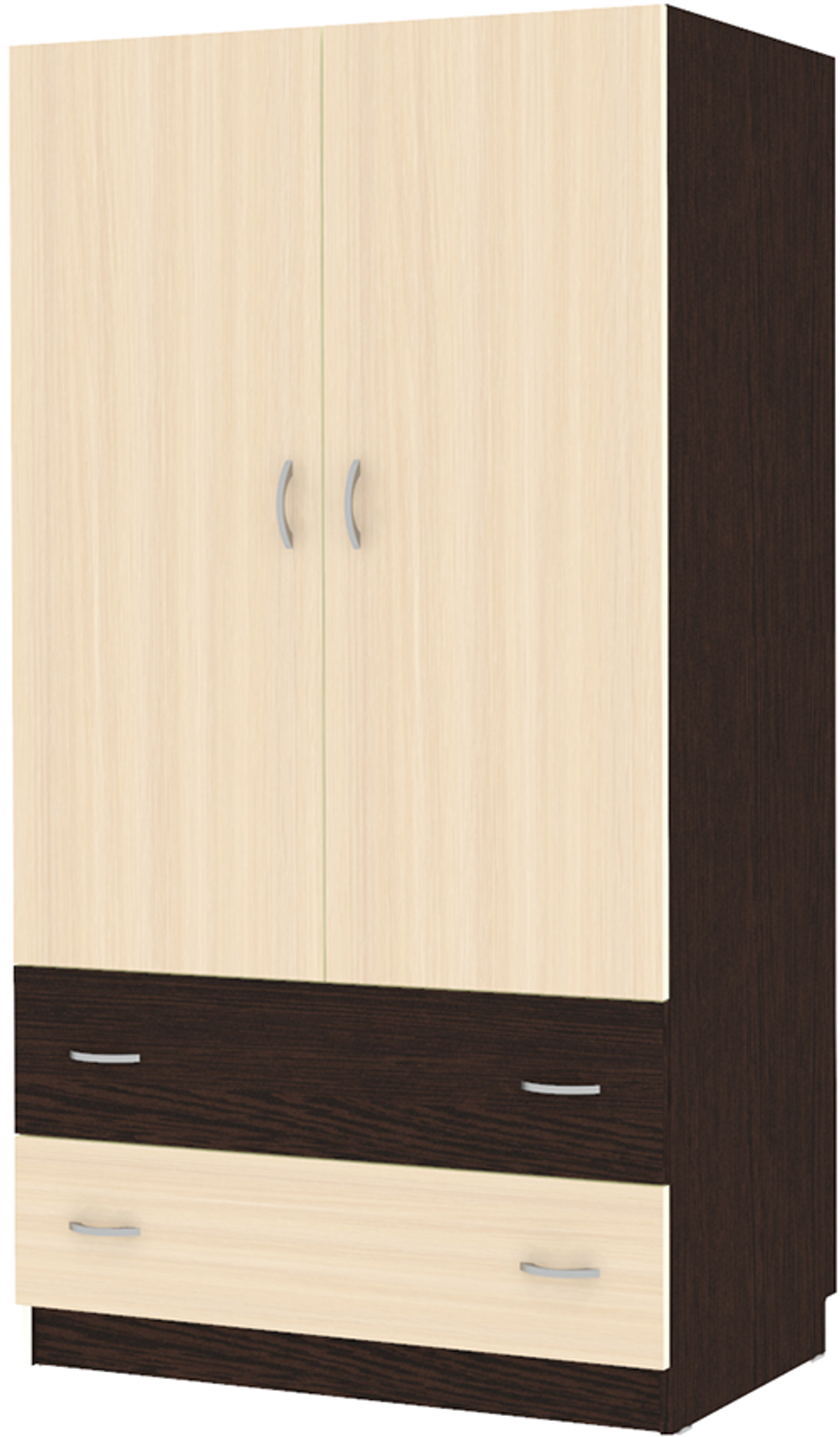 Шкаф 2-х створчатый КарИВи Кадет Венге  Дуб Молочный