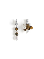 Серьги "Tiger's eye pearl berry" Silver