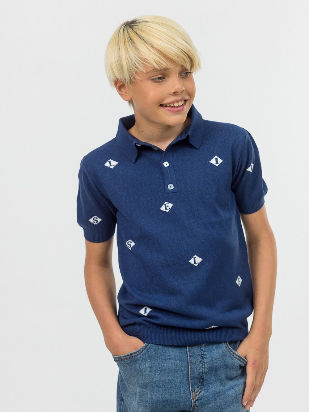 Поло для мальчика с коротким рукавом AT1084 сапфировый