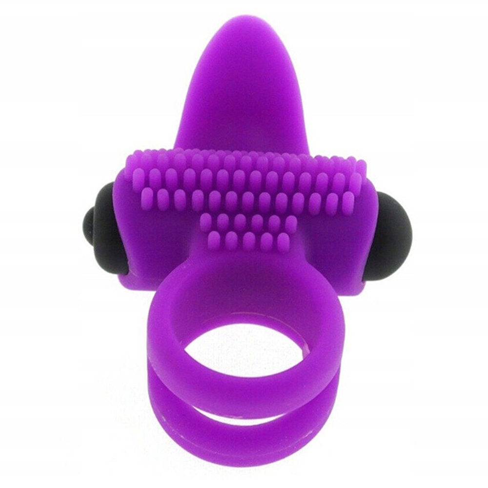 Эрекционное кольцо 5,7см с подхватом мошонки и стимуляцией клитора Adrien Lastic Bullet Lastic Ring