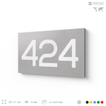 Номер на дверь 424, табличка на дверь для офиса, квартиры, кабинета, аудитории, склада, серая 120х70 мм, Айдентика Технолоджи