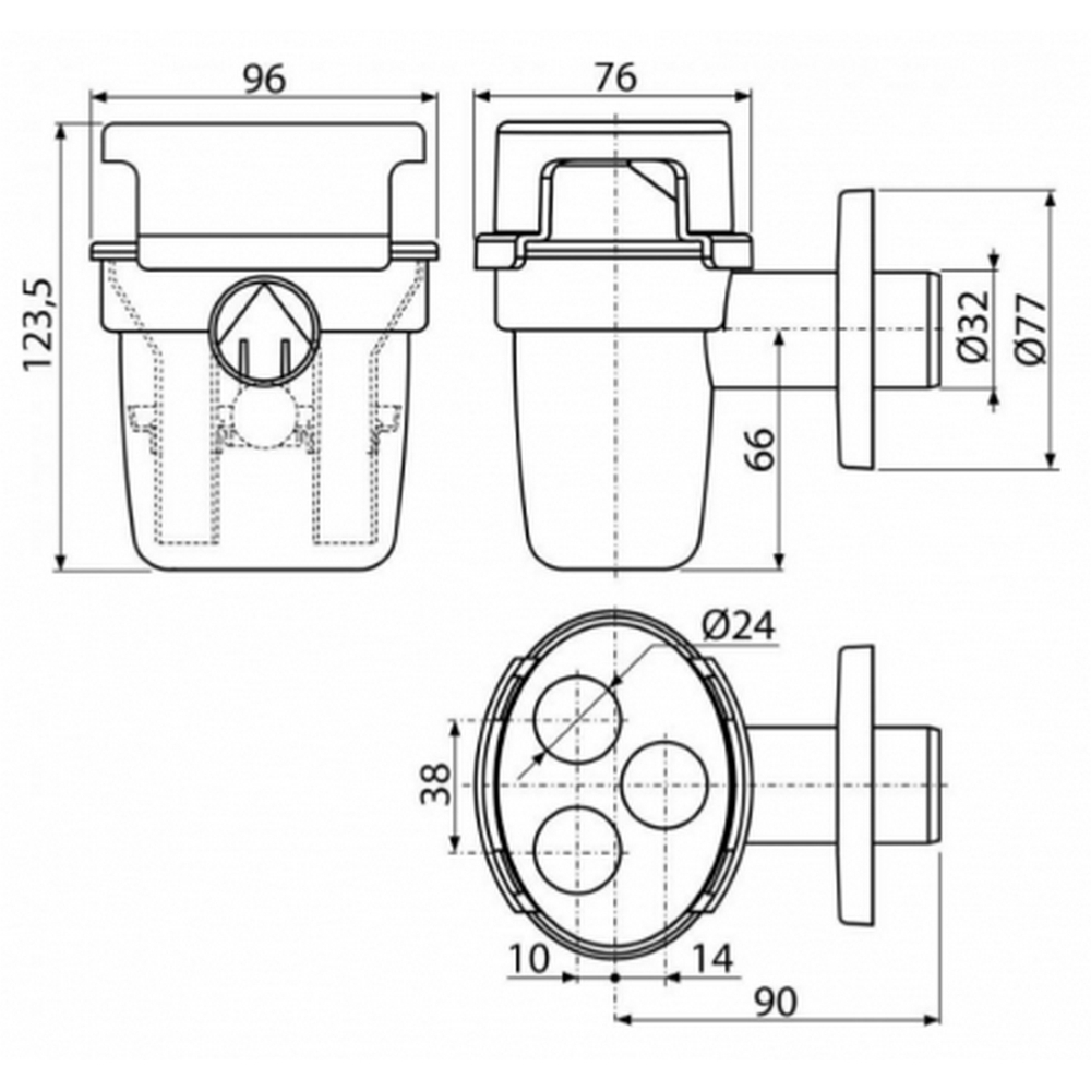 Сифон для сбора конденсата AKS5/AG210401232 Alcaplast/Alcadrain