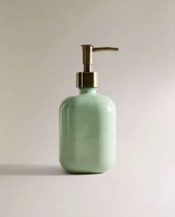 ZARA HOME ДОЗАТОР МЫЛА ИЗ СТЕКЛА, ЗЕЛЕНЫЙ
