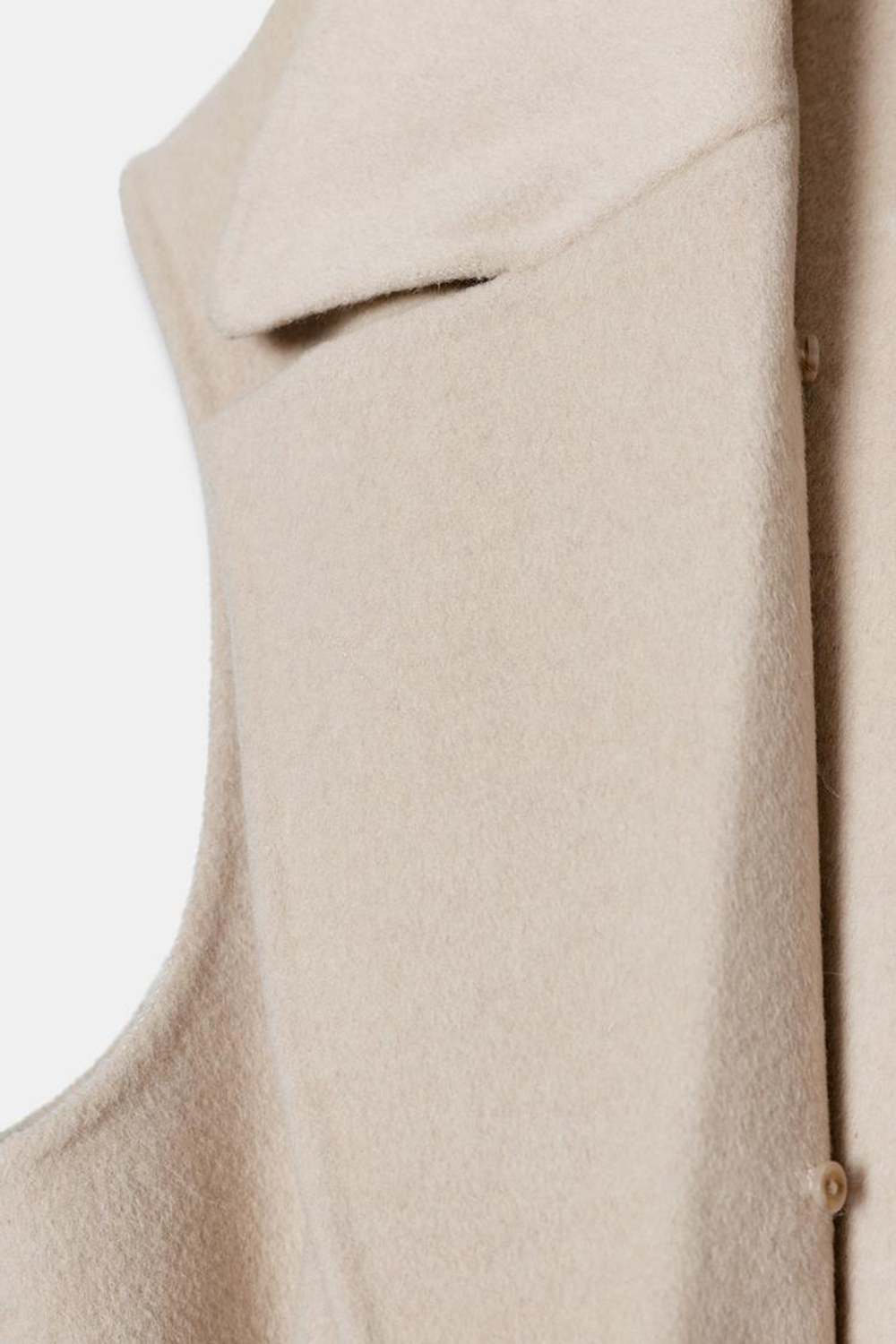 ZARA ЖИЛЕТ С ВОРОТНИКОМ ИЗ ИСКУССТВЕННОГО МЕХА — ZW COLLECTION, ЭКРЮ