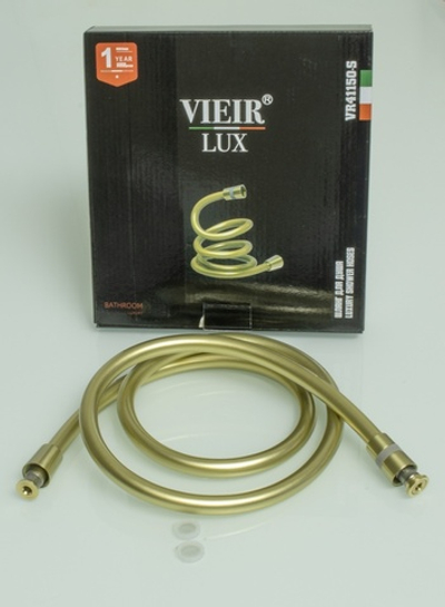 Шланг для душа 150см, СИЛ., 360° (МАТ. ЗОЛОТО) ViEiR  (50/1шт)