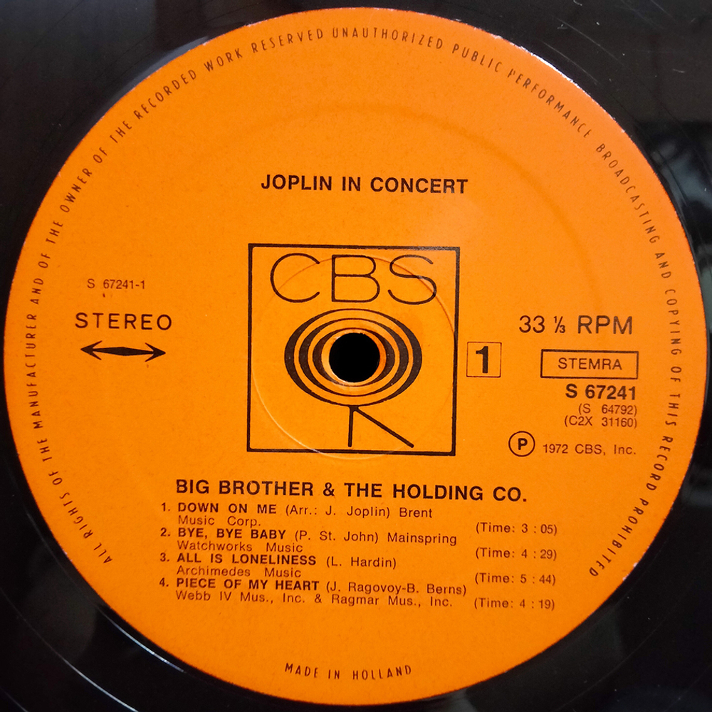 Janis Joplin / Joplin In Concert (2LP)