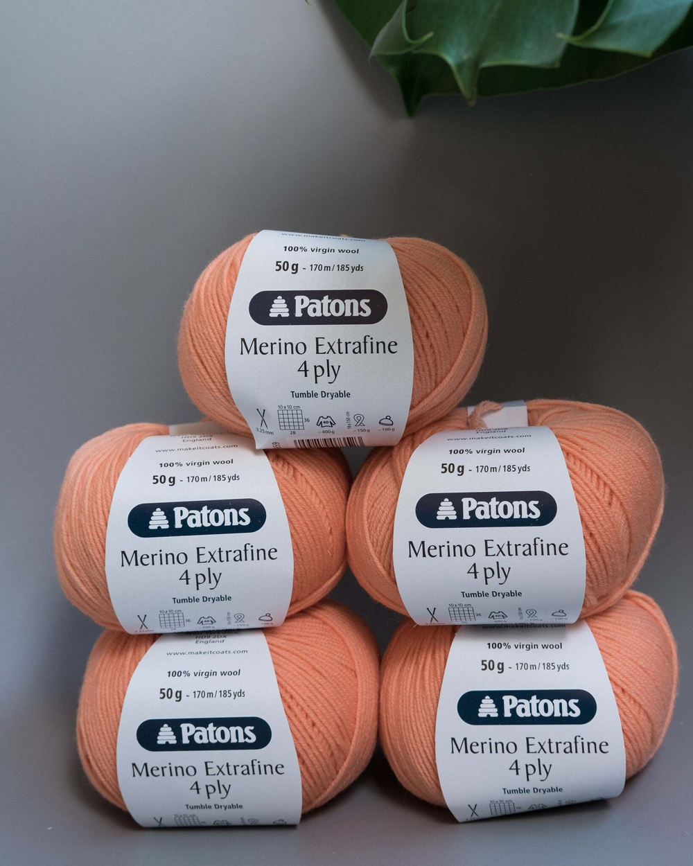 -60% Merino Extrafine 4ply 5x50g — apricot