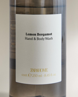 Zara Home Жидкое мыло Lemon Bergamot 250 мл для рук и тела, парфюмированное, аромат свежий цитрусовый