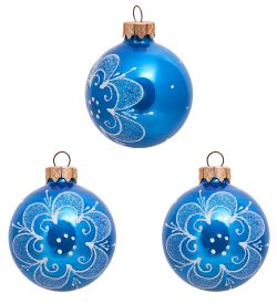 Элита НФШ-1379 Набор ел.украшений Шар 3шт «Снежинка» 60 мм