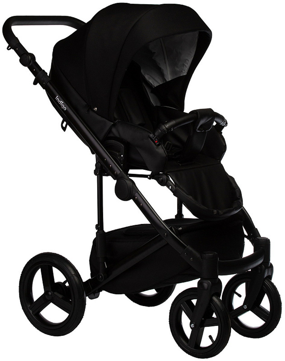 Детская коляска Indigo Tour Eco 3 в 1 с автокреслом Avionaut Cosmo Te07 черная кожа+черный