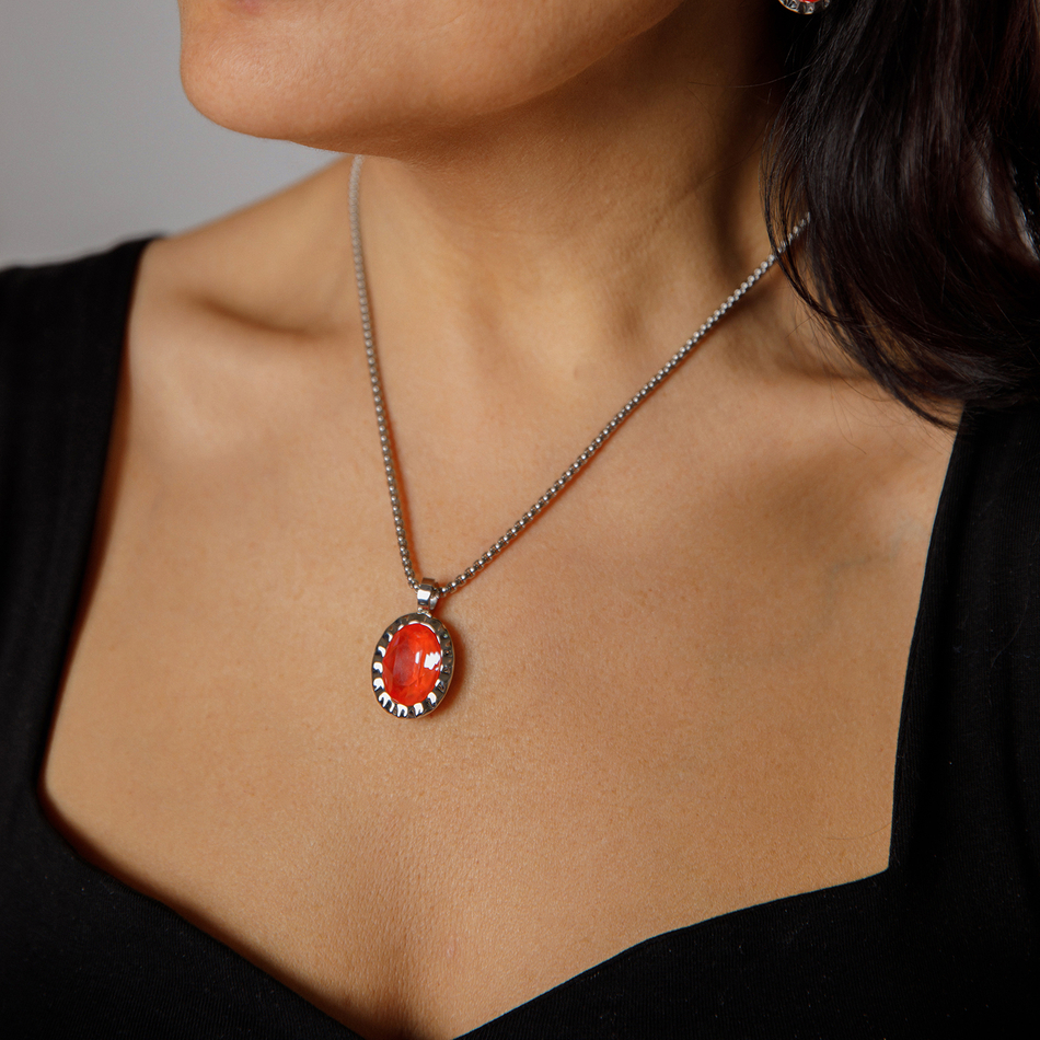 Колье Qudo TIVOLA UNICA big (S/P) Crystal orange ignite 3 cm 420713