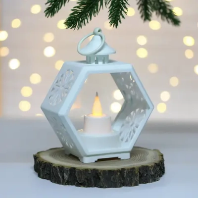 Сувенир с подсветкой «Пламя» 11,3*14,5 см, Белый (работает от батареек LR44*3)